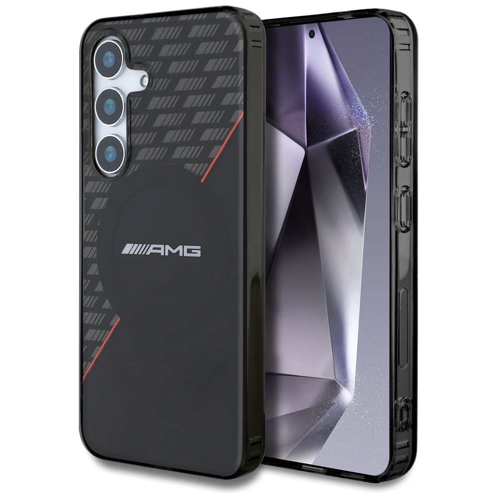 AMG Double Layer Rhombs MagSafe Ümbris jaoks Samsung Galaxy S25+ - must/punane