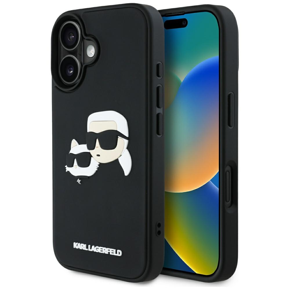 Karl Lagerfeld HC 3D Rubber Double Heads iPhone 16 Ümbris - must