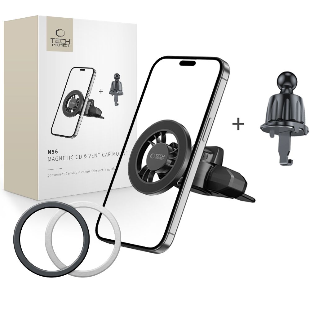 Tech-Protect N56 Magnetic MafSafe Car Hoidja CD Slot Kinnitus - must