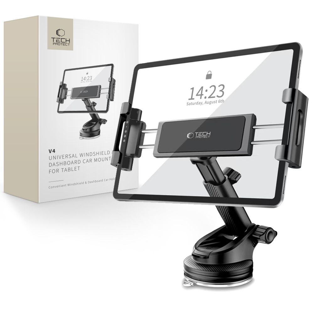 Tech-Protect V4 Car Tablet Hoidja jaoks Cockpit Kinnitus - must