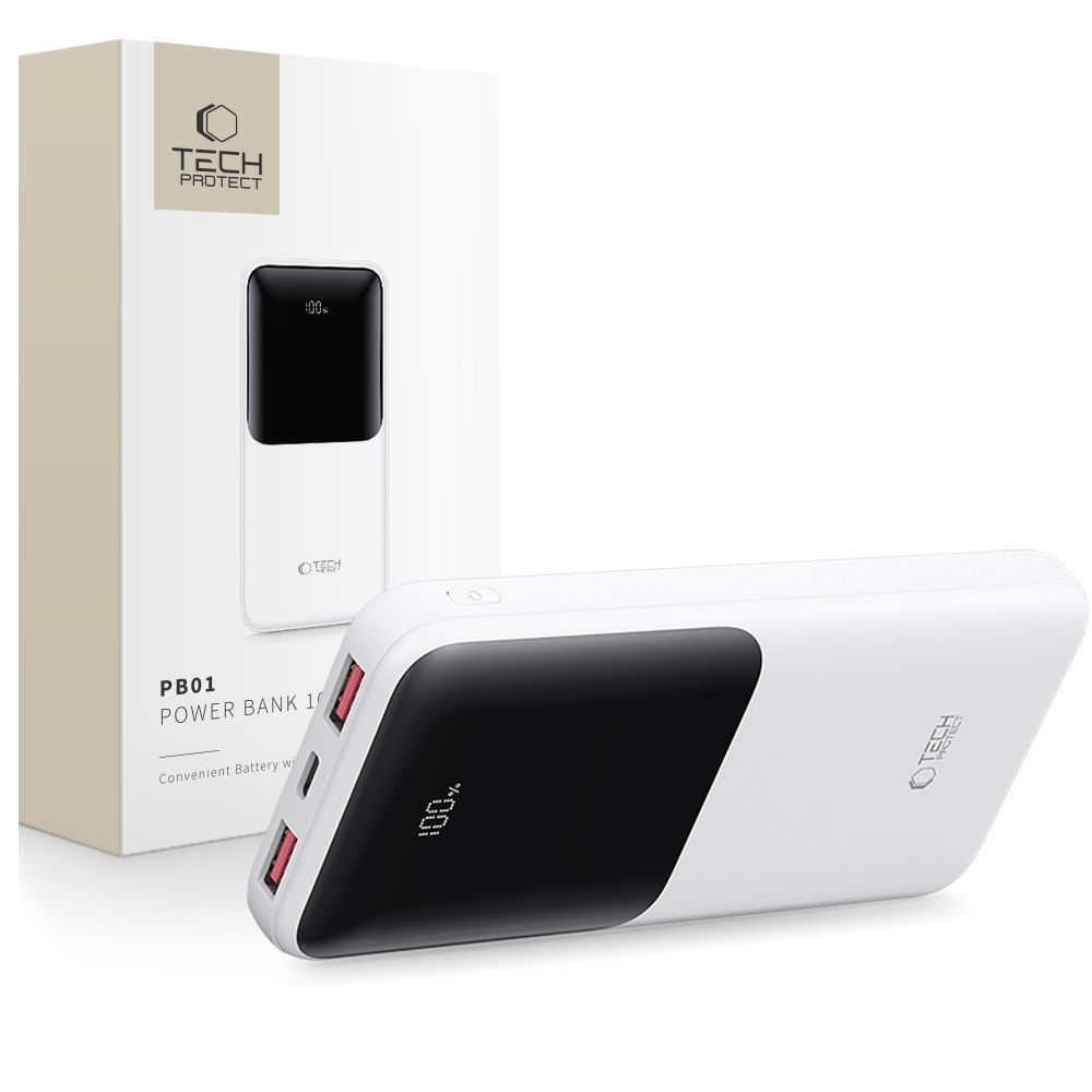 Powerbank Tech-Protect PB01 10000mAh 22.5W - valge