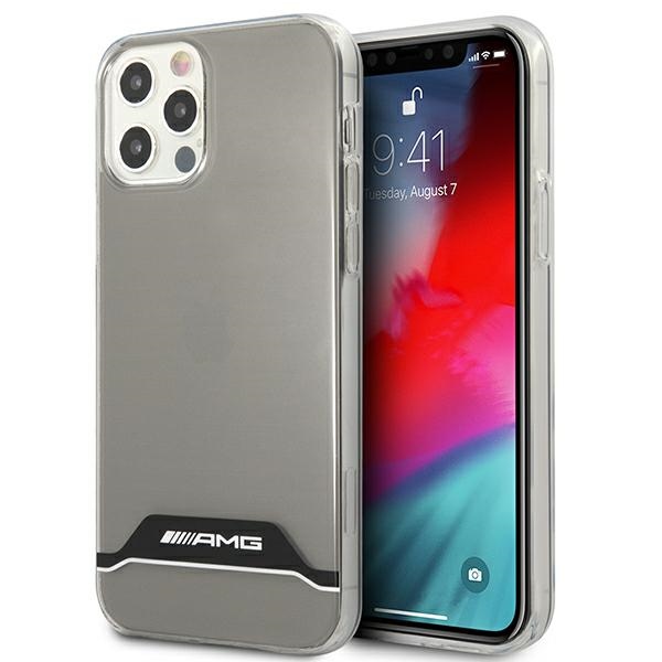 AMG Electroplate must&valge Ümbris jaoks iPhone 12 / 12 Pro - läbipaistev