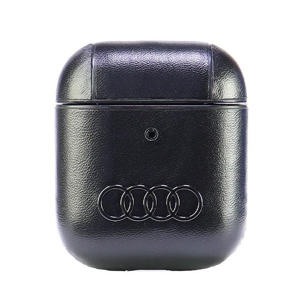 Audi Leather Big Logo Ümbris jaoks AirPods 1 / 2 - must