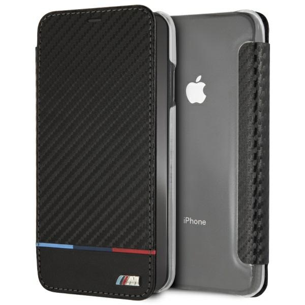 BMW Carbon Tricolor Stripe iPhone XS Max Ümbris - must