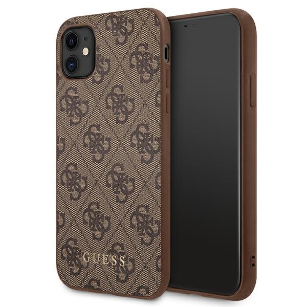Guess 4G Metal kuldne Logo Ümbris jaoks iPhone 11 / Xr 6.1" - Brown