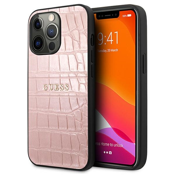 Guess Croco Strap Collection iPhone 13 Pro / 13 6.1" Ümbris - roosa