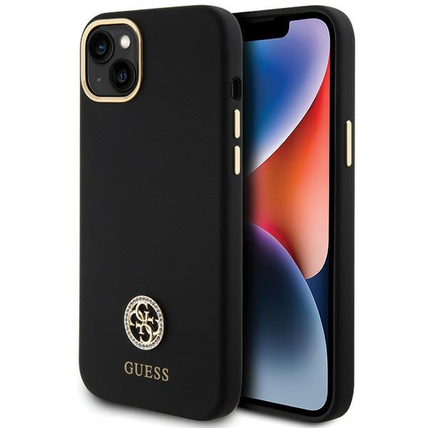 Guess Silicone Logo Strass 4G Ümbris jaoks iPhone 15 Plus / 14 Plus 6.7" - must