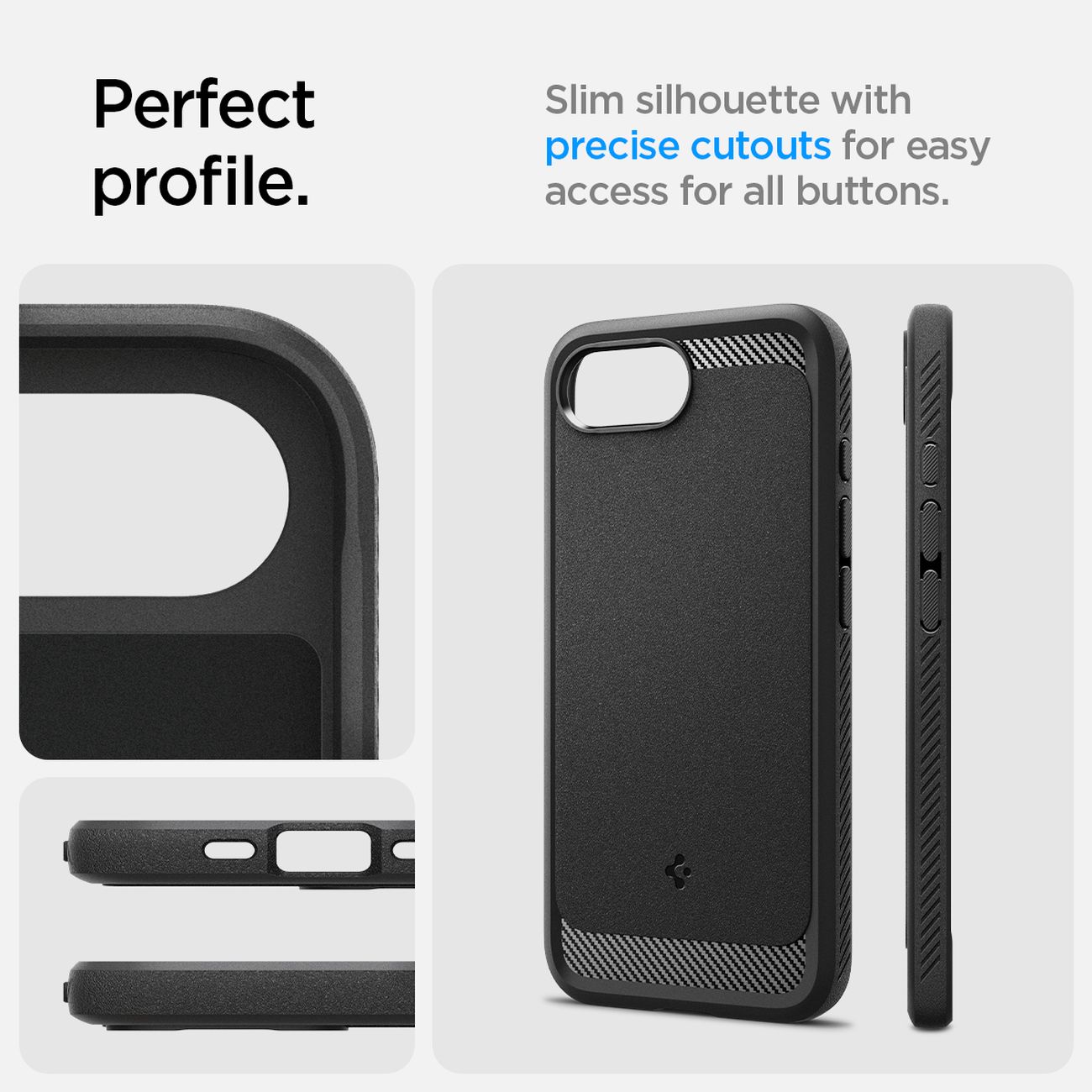 Spigen Rugged Armor MagSafe ümbris jaoks iPhone 16e - must