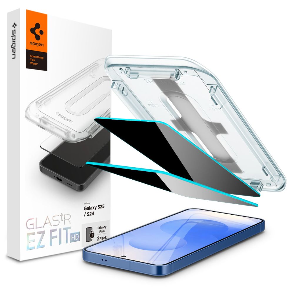 Spigen Glas.TR "Ez Fit" Privacy HD 2-pack privacy glass jaoks Samsung Galaxy S24 / S25