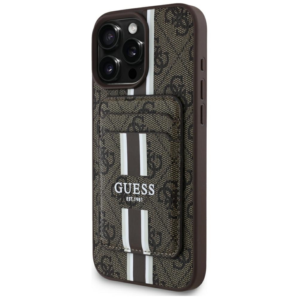 Guess 4G Stripes ümbris with Magsafe wallet jaoks iPhone 16 Pro Max brown