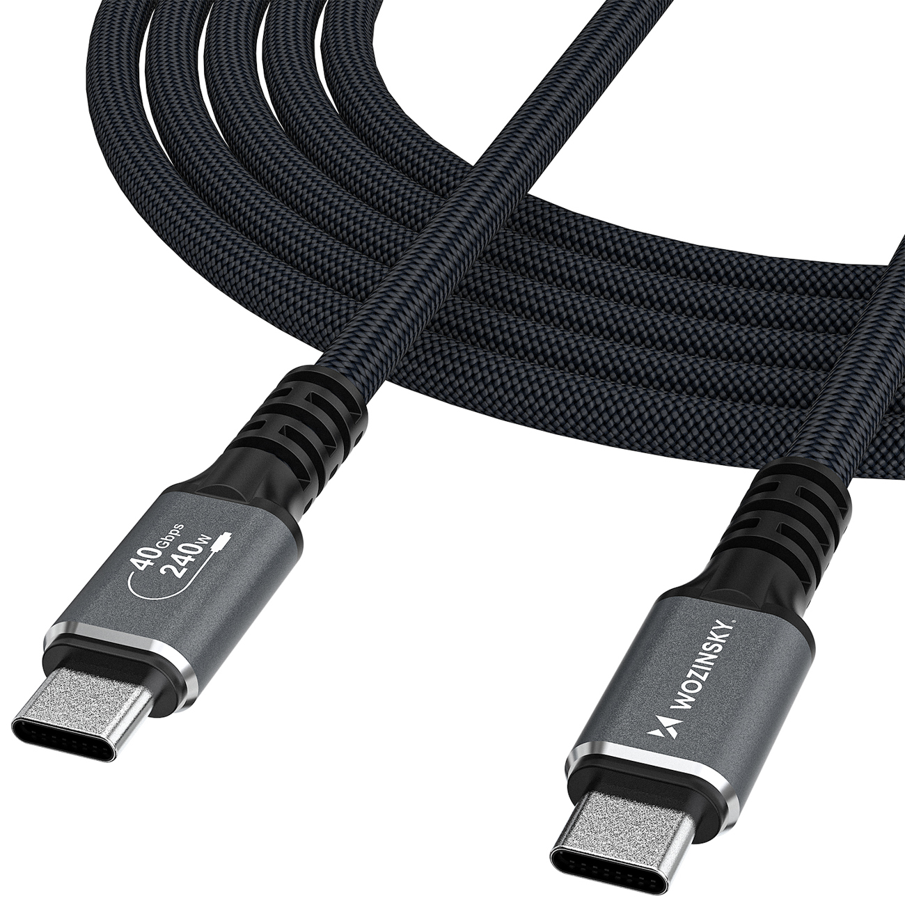 Wozinsky WPS-UY41S USB-C Thunderbolt 4 Kaabel 240W 1m 4K - must