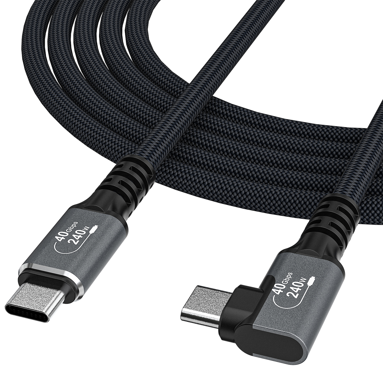 Wozinsky WPS1-UY41S USB-C Thunderbolt 4 240W Angled Kaabel 1.5m 4K - must