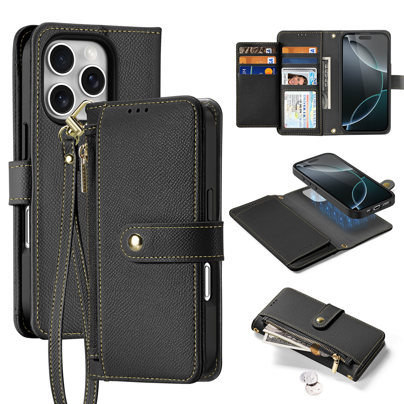 Dux Ducis Lawa Leather Ümbris jaoks iPhone 16 Pro Max - Must