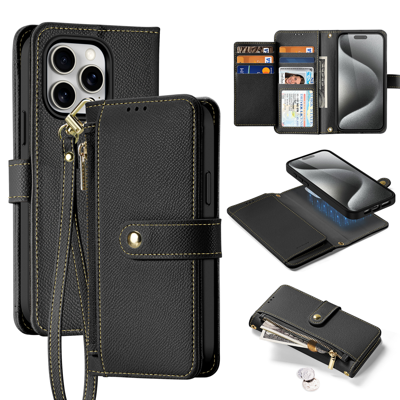 Dux Ducis Lawa Leather Ümbris jaoks iPhone 15 Pro - Must