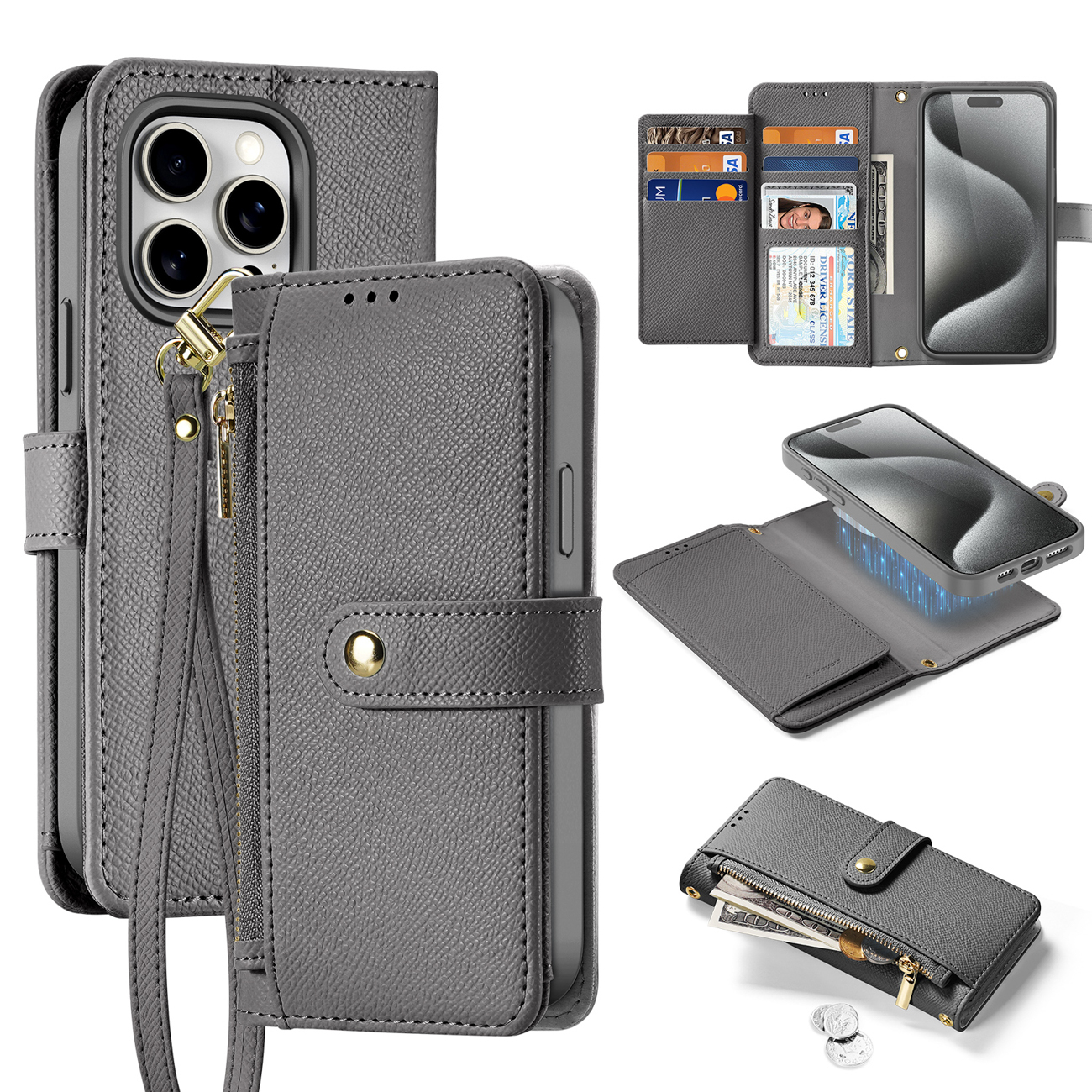 Dux Ducis Lawa Leather Ümbris jaoks iPhone 15 Pro - Hall