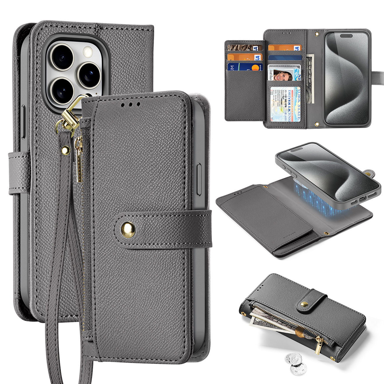 Dux Ducis Lawa Leather Ümbris jaoks iPhone 15 Pro Max - Hall