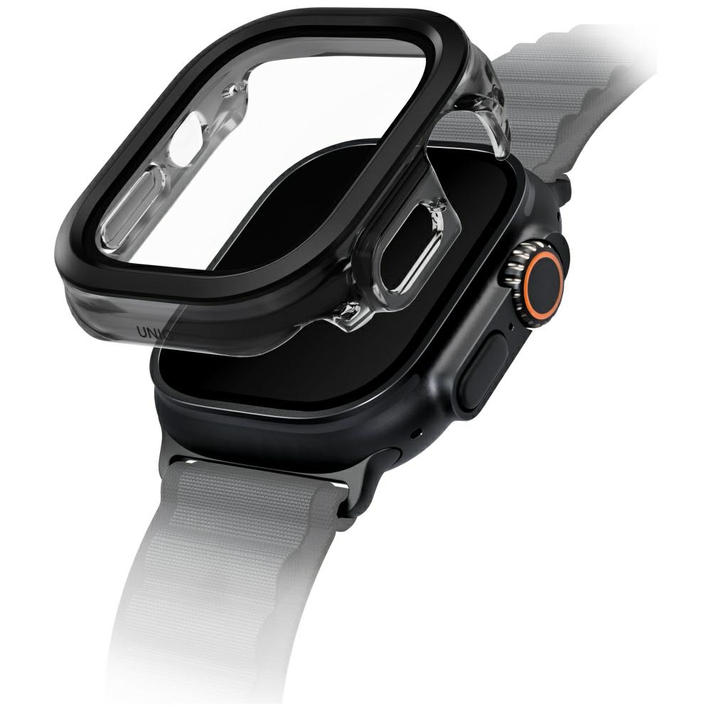 Чехол с закалённым стеклом Uniq Voute для Apple Watch Ultra 49мм - чёрный