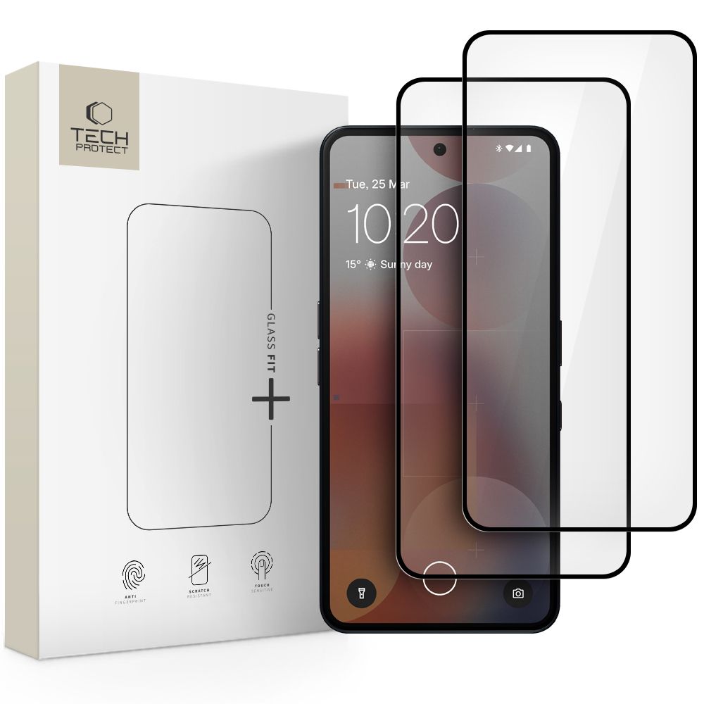 Tech-Protect Glass Fit+ 2-pack karastatud klaas jaoks Nothing Phone 3A / 3A Pro - must