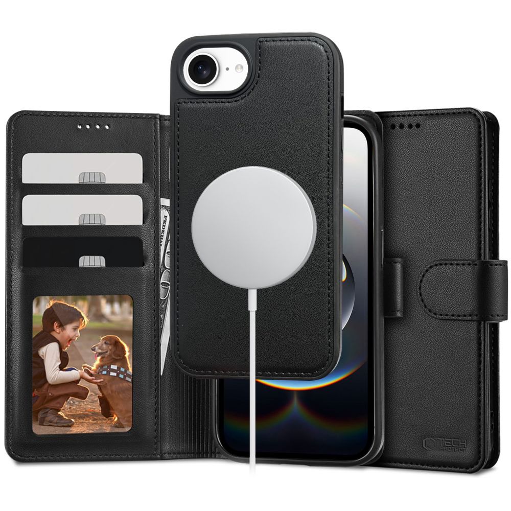 Tech-Protect Wallet MagSafe iPhone 16e Ümbris - Matte Must