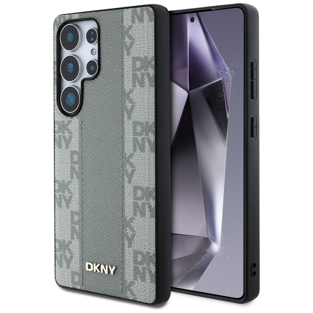 DKNY Leather Checkered Pattern MagSafe Ümbris jaoks Samsung Galaxy S25 Ultra - Hall