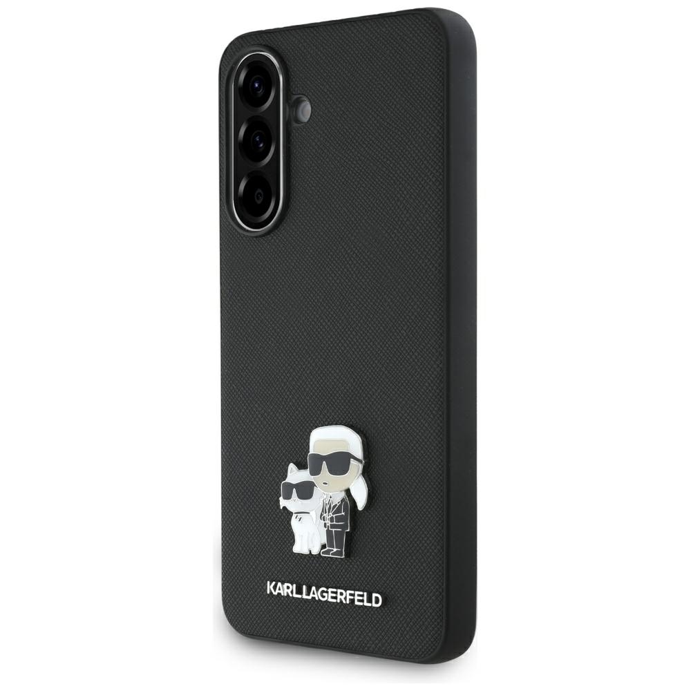 Karl Lagerfeld Saffiano Ümbris w/ K&C Metal Logo jaoks Samsung Galaxy A56 - Must