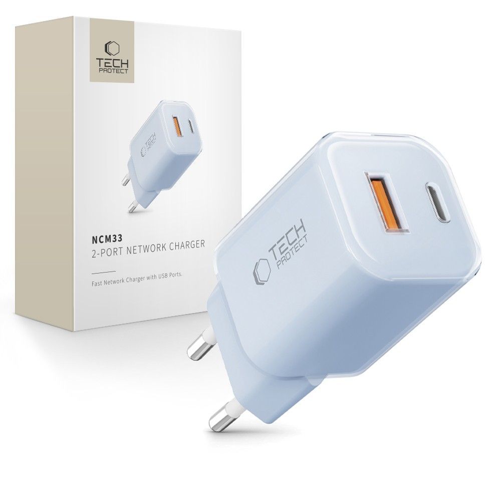 Tech-Protect NCM33W 2-port PD33W/QC3.0 wall laadija - sinine