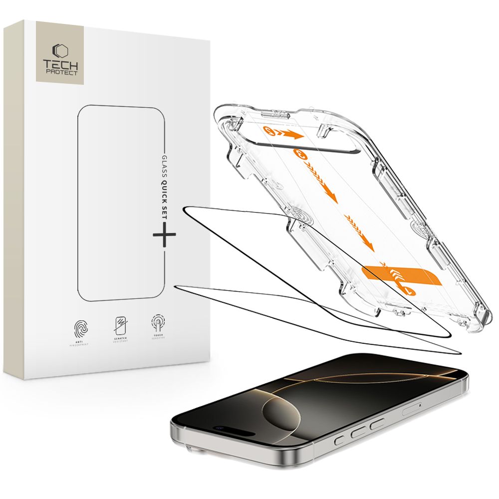 Tech-Protect Quick Set+ 2-pack karastatud klaas jaoks iPhone 16 Pro