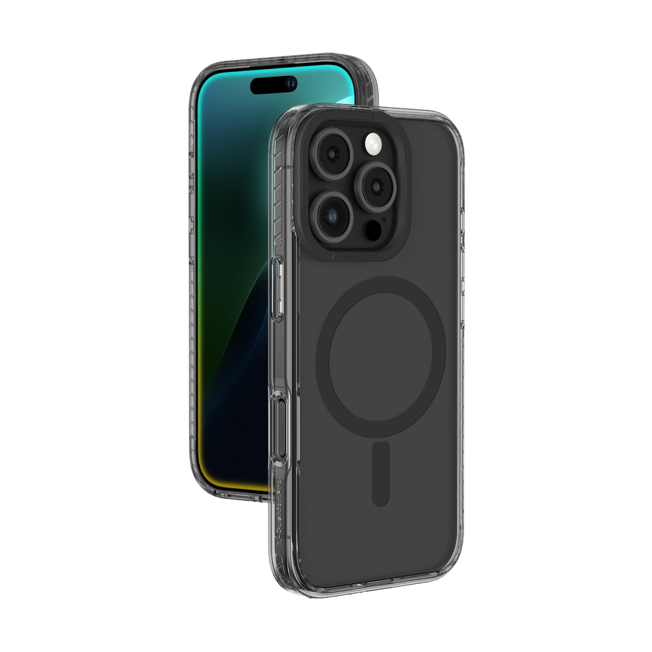 AmazingThing Titan Pro Mag Ümbris with Magnetic Ring jaoks iPhone 16 Pro - Must