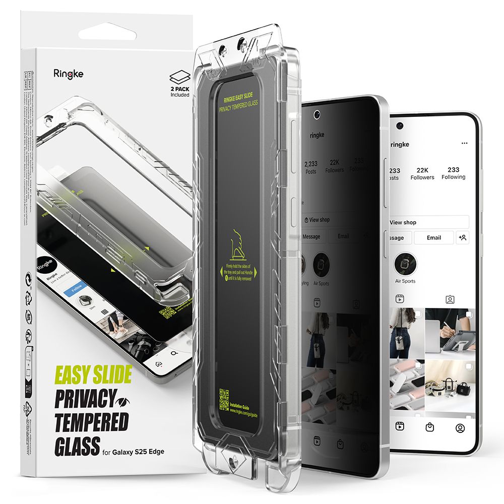 Ringke Easy Slide 2-pack Privaatsus Glass jaoks Samsung Galaxy S25 Edge