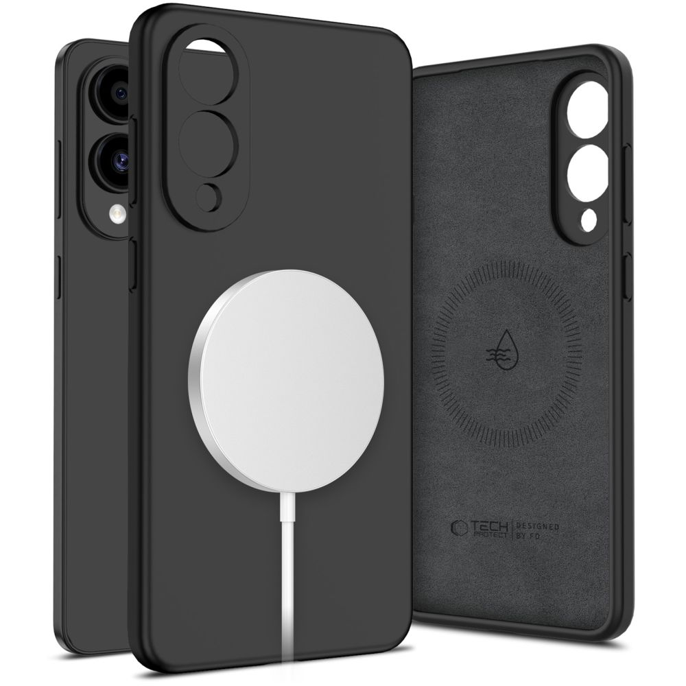 Tech-Protect Liquid Silicone MagSafe ümbris jaoks Samsung Galaxy S25 Edge - must