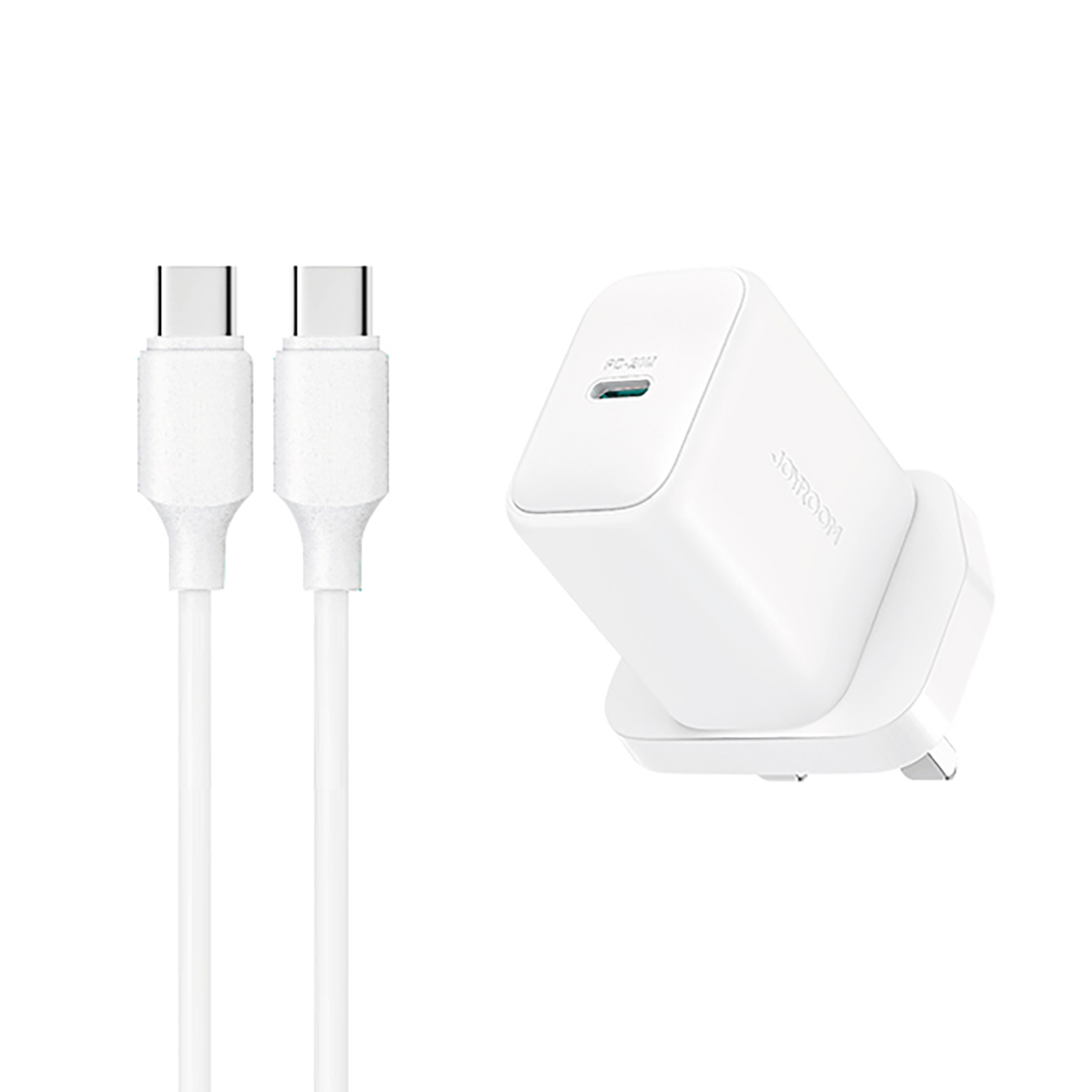 Joyroom JR-TCF20 PD 20W Wall Laadija (UK Plug) with 1m USB-C Kaabel - valge