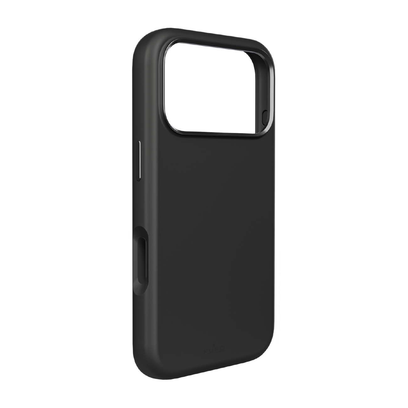 Чехол Puro Icon Mag Pro Liquid Silicone для iPhone 17 Pro, совместимый с MagSafe, с защитой камеры и алюминиевыми кнопками - чёрный