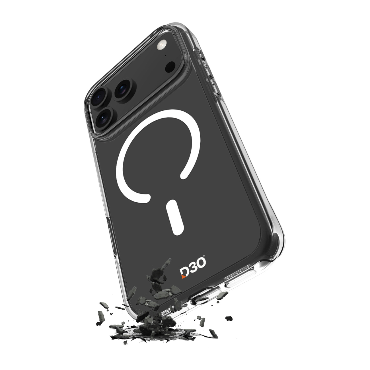 Puro Impact Clear D3O TPU+PC Ümbris Compatible with MagSafe jaoks iPhone 17 Pro - Läbipaistev