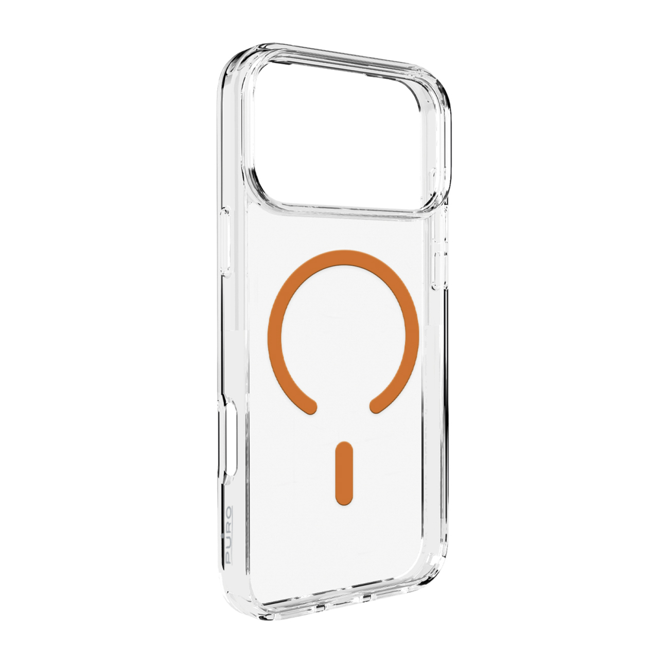Puro Lite Mag TPU+PC Ümbris Compatible with MagSafe jaoks iPhone 17 Pro - Läbipaistev with Oranž Ring
