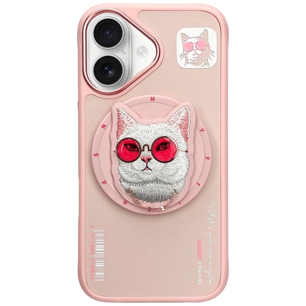 Nimmy Glasses Cool Cat MagSafe Ümbris jaoks iPhone 16 - Roosa