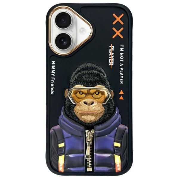 Nimmy Cool&Cute 2.0 Monkey ümbris jaoks iPhone 16 - must