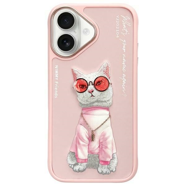 Nimmy Glasses Cool Cat iPhone 16 Ümbris - Roosa