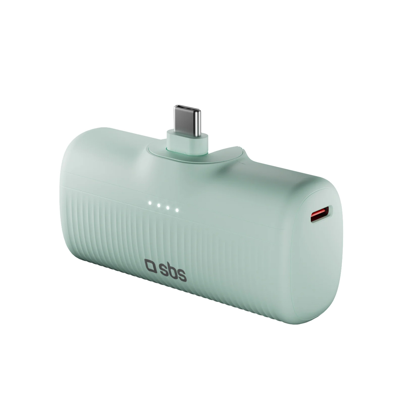 SBS EcoPower 5000 mAh 10W Powerbank sisseehitatud USB-C pesaga - roheline