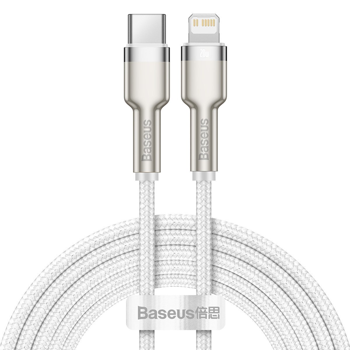 USB-C kaabel jaoks Lightning Baseus Cafule, PD, 20W, 2m (valge)
