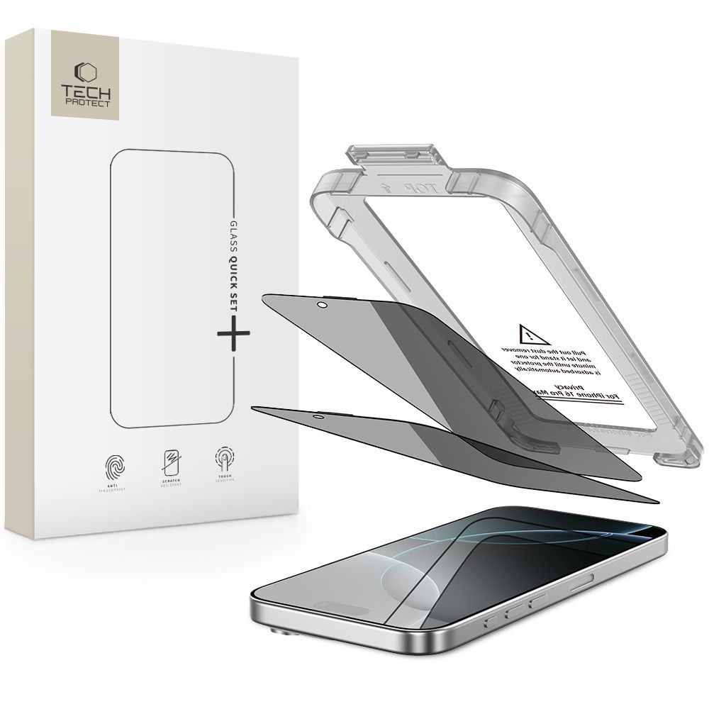 Tech-Protect Quick Set Spy+ Privacy стекло 2 шт. для iPhone 16 Pro Max