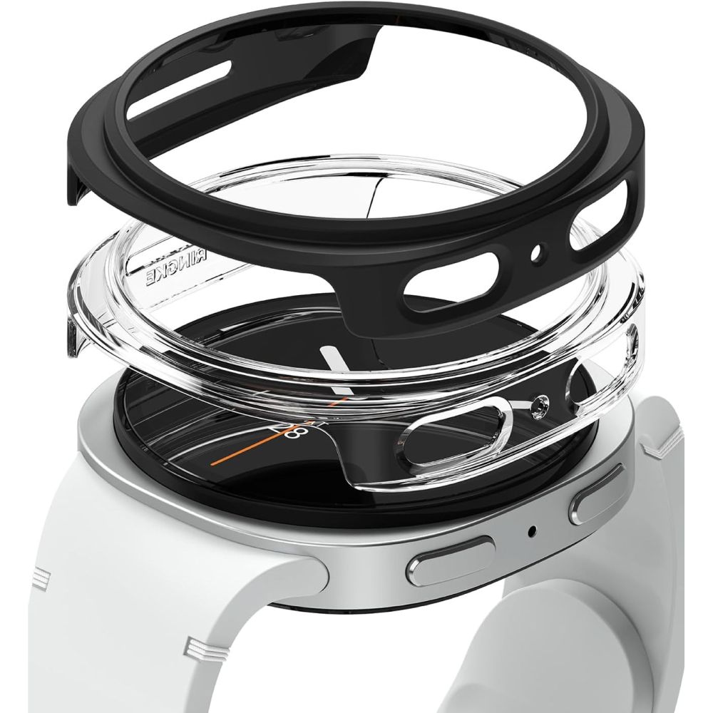 Ringke Slim 2-pack Ümbris jaoks Samsung Galaxy Watch 8 40mm - Läbipaistev-Matt Must