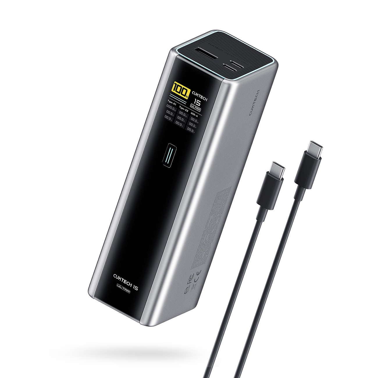 Powerbank Cuktech CKPB200UGLGR 210W 20000mAh 2 x USB-C 1 x USB-A - gray