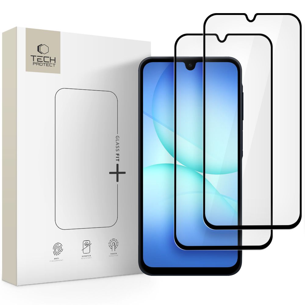 Tech-Protect Glass Fit+ 2-pack karastatud klaas jaoks Samsung Galaxy A16 4G / 5G / A26 5G / A17 4G / 5G - must