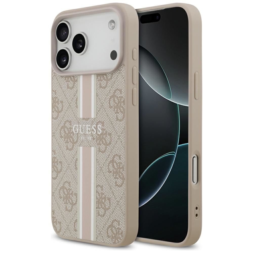 Guess 4G Printed Stripes MagSafe ümbris jaoks iPhone 17 Pro Max - roosa