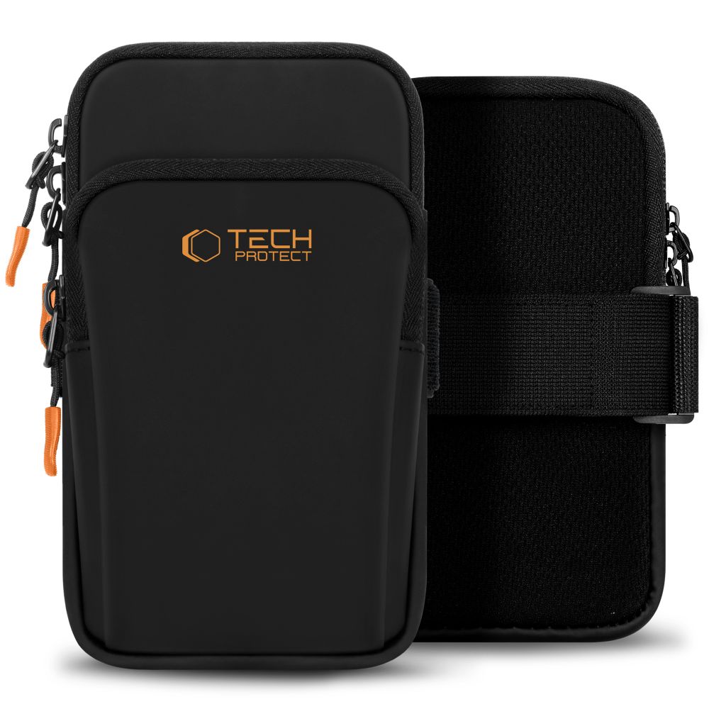 Tech-Protect M7 Universal Sport Armband Ümbris - Must and Oranž