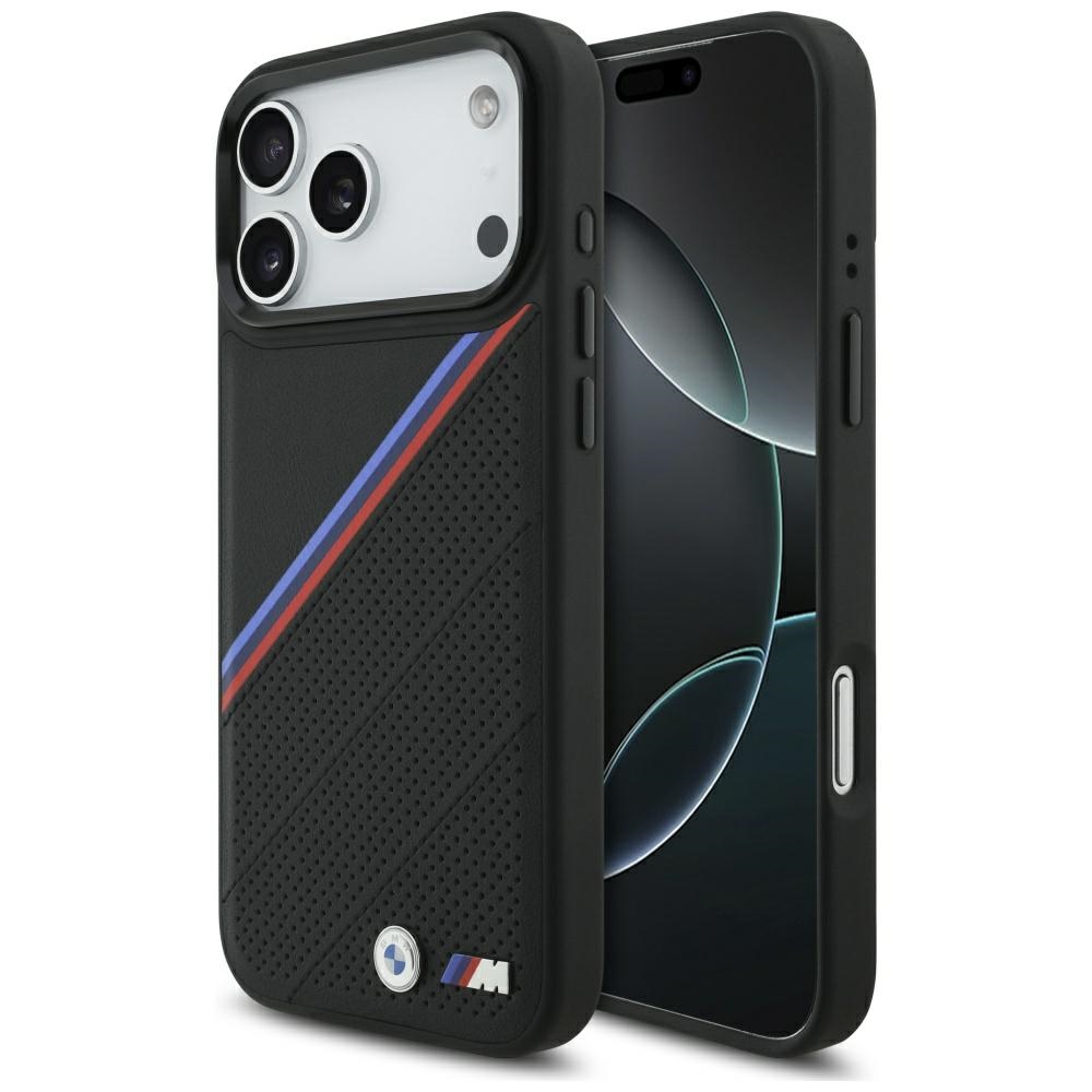 BMW M Tricolor Metal Logo MagSafe Ümbris jaoks iPhone 17 Pro Max - Must
