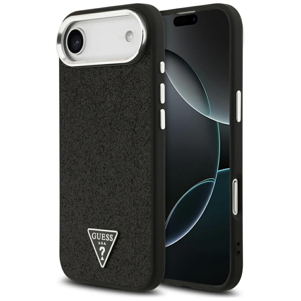 Guess Glitter Triangle Logo MagSafe Ümbris jaoks iPhone 17 Air - Must