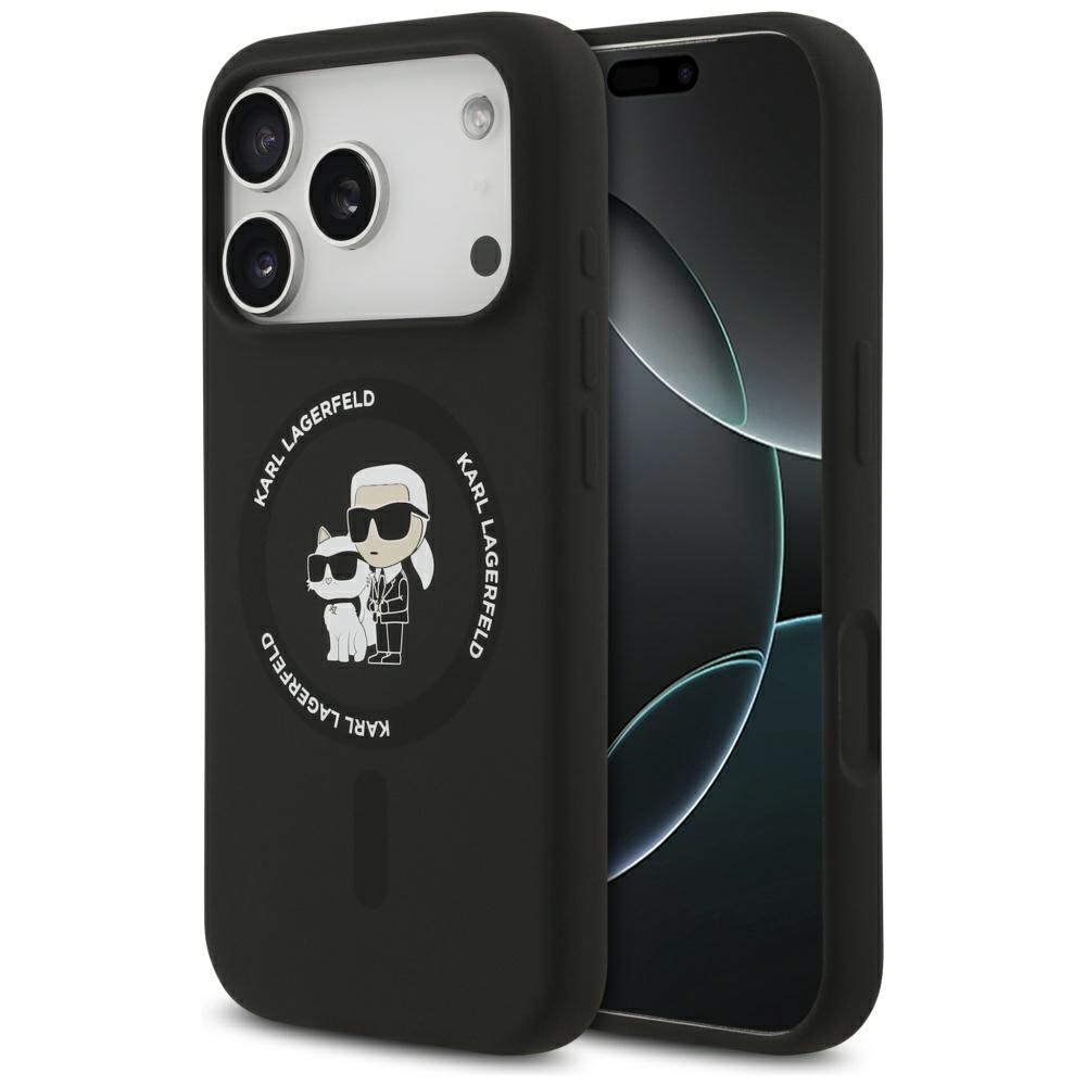 Karl Lagerfeld Silicone Karl&Choupette Ring MagSafe Ümbris jaoks iPhone 17 Pro Max - Must