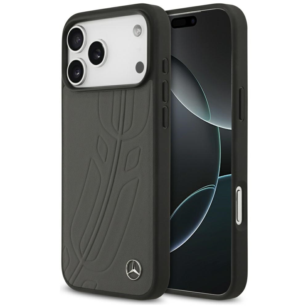 Mercedes Leather Large Laurel Leave MagSafe Ümbris jaoks iPhone 17 Pro Max - Must and Hall