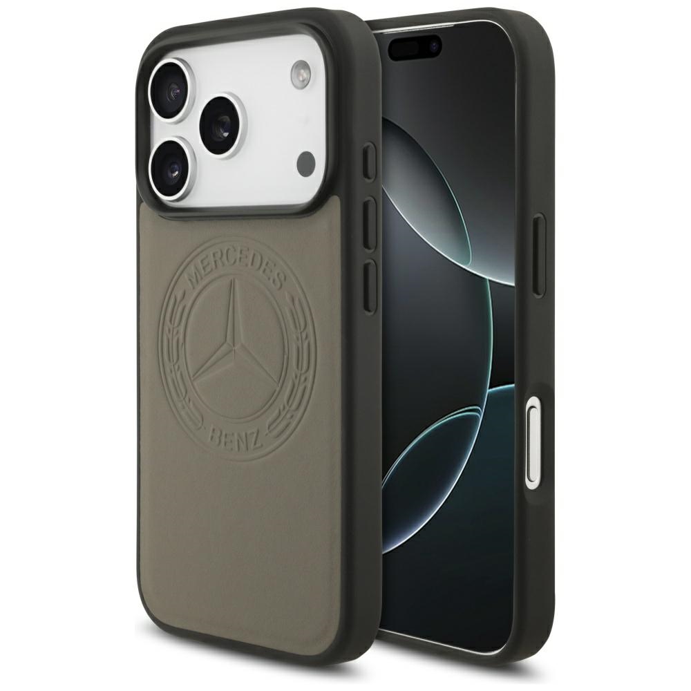 Mercedes Leather Vintage Logo MagSafe Ümbris jaoks iPhone 17 Pro - Beige